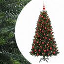 vidaXL Műfenyő gömbökkel 180 cm 300 LED Meleg fehér PVC és fém Zöld