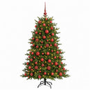vidaXL Műkarácsonyfa gömbbel 210 cm 300 LED Meleg fehér PVC és fém