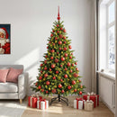 vidaXL Műkarácsonyfa gömbbel 210 cm 300 LED Meleg fehér PVC és fém