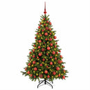 vidaXL Műkarácsonyfa gömbbel 210 cm 300 LED Meleg fehér PVC és fém