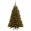 vidaXL Műfenyő gömbökkel 210 cm 300 LED Meleg fehér PVC és fém Zöld