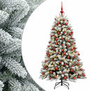 vidaXL Műfenyő gömbökkel 180 cm 300 LED Meleg fehér PVC és fém