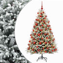 vidaXL Műfenyő gömbökkel 180 cm 300 LED Meleg fehér PVC és fém
