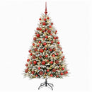 vidaXL Műfenyő gömbökkel 210 cm 300 LED Meleg fehér PVC és fém