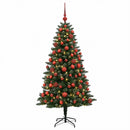 vidaXL Műfenyő gömbökkel 210 cm 300 LED Meleg fehér PVC és fém