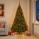 vidaXL Műkarácsonyfa világos zöld gömbdíszekkel 210 cm 300 LED