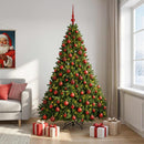 vidaXL Műkarácsonyfa világos zöld gömbdíszekkel 210 cm 300 LED
