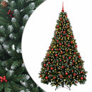 vidaXL Zöld műkarácsonyfa gömbökkel 180 cm 300 LED Meleg fehér