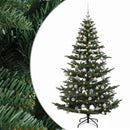 vidaXL Műkarácsonyfa gömbbel 210 cm 300 LED Meleg fehér PE és PVC Zöld