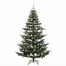 vidaXL Műkarácsonyfa gömbbel 240 cm 300 LED Meleg fehér PE és PVC Zöld