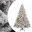 vidaXL Műfenyő gömbökkel 210 cm 300 LED Meleg fehér PVC és fém