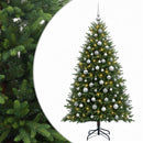 vidaXL Műfenyő gömbökkel 210 cm 300 LED Meleg fehér PVC és fém Zöld