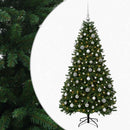 vidaXL Műkarácsonyfa középzöld gömbökkel 210 cm 300 LED Meleg fehér