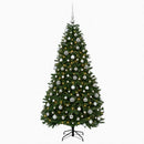 vidaXL Műkarácsonyfa középzöld gömbökkel 210 cm 300 LED Meleg fehér