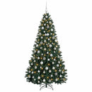 vidaXL Sötétzöld műkarácsonyfa gömbökkel 180 cm 300 LED Meleg fehér