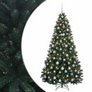 vidaXL Sötétzöld műkarácsonyfa gömbökkel 240 cm 300 LED Meleg fehér