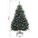 vidaXL Zöld műkarácsonyfa gömbökkel 180 cm 300 LED Meleg fehér
