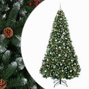 vidaXL Zöld műkarácsonyfa gömbökkel 240 cm 300 LED Meleg fehér