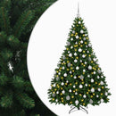 vidaXL Műkarácsonyfa középzöld gömbökkel 180 cm 300 LED Meleg fehér