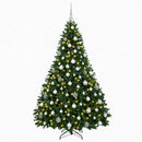 vidaXL Műkarácsonyfa középzöld gömbökkel 180 cm 300 LED Meleg fehér