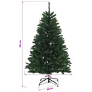 vidaXL Műkarácsonyfa középzöld gömbökkel 180 cm 300 LED Meleg fehér