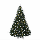 vidaXL Sötétzöld műkarácsonyfa gömbökkel 240 cm 300 LED Meleg fehér