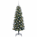 vidaXL Műfenyő gömbökkel 240 cm 300 LED Meleg fehér PE és PVC Green