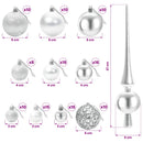 vidaXL Karcsú műkarácsonyfa gömbökkel 210 cm 300 LED Meleg fehér