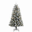 vidaXL Mű zsanéros karácsonyfa gömbökkel 210 cm 300 LED Meleg fehér