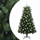 vidaXL Mű zsanéros karácsonyfa gömbökkel 210 cm 300 LED Meleg fehér