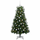 vidaXL Mű zsanéros karácsonyfa gömbökkel 210 cm 300 LED Meleg fehér