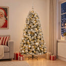 vidaXL Mű zsanéros karácsonyfa gömbökkel 240 cm 300 LED Meleg fehér