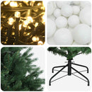 vidaXL Műkarácsonyfa gömbbel 180 cm 300 LED Meleg fehér PVC és fém