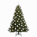 vidaXL Műkarácsonyfa gömbbel 210 cm 300 LED Meleg fehér PVC és fém