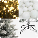 vidaXL Műkarácsonyfa gömbbel 240 cm 300 LED Meleg fehér PVC és fém