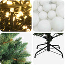 vidaXL Műfenyő gömbökkel 240 cm 300 LED Meleg fehér PVC és fém Zöld