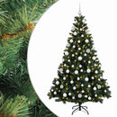 vidaXL Műfenyő gömbökkel 240 cm 300 LED Meleg fehér PVC és fém Zöld