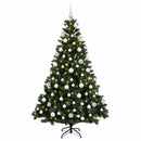 vidaXL Műfenyő gömbökkel 240 cm 300 LED Meleg fehér PVC és fém Zöld