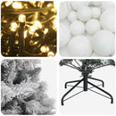 vidaXL Műfenyő gömbökkel 240 cm 300 LED Meleg fehér PVC és fém