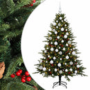 vidaXL Műkarácsonyfa gömbbel 210 cm 300 LED Meleg fehér PVC és fém