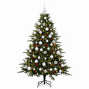 vidaXL Műkarácsonyfa gömbbel 210 cm 300 LED Meleg fehér PVC és fém