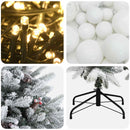 vidaXL Műkarácsonyfa gömbbel 180 cm 300 LED Meleg fehér PVC és fém