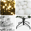 vidaXL Műfenyő gömbökkel 180 cm 300 LED Meleg fehér PVC és fém