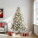 vidaXL Műkarácsonyfa gömbbel 210 cm 300 LED Meleg fehér PVC és fém