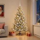 vidaXL Műkarácsonyfa gömbbel 210 cm 300 LED Meleg fehér PVC és fém