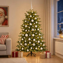vidaXL Műkarácsonyfa gömbbel 210 cm 300 LED Meleg fehér PVC és fém