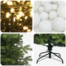 vidaXL Műkarácsonyfa gömbbel 180 cm 300 LED Meleg fehér PVC és fém