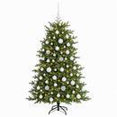 vidaXL Műkarácsonyfa gömbbel 180 cm 300 LED Meleg fehér PVC és fém