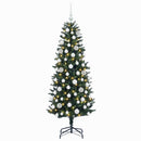 vidaXL Műfenyő gömbökkel 210 cm 300 LED Meleg fehér PE és PVC Green