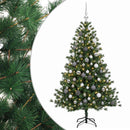 vidaXL Műkarácsonyfa gömbbel 180 cm 300 LED Meleg fehér PVC és fém